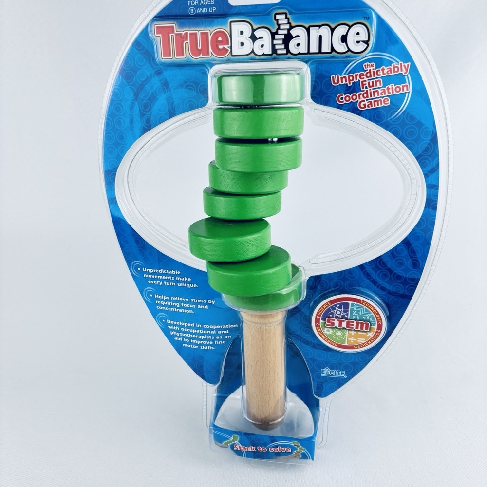 True Balance Coordination STEM Wooden Game Toy Green Fine Motor Skills By Excite